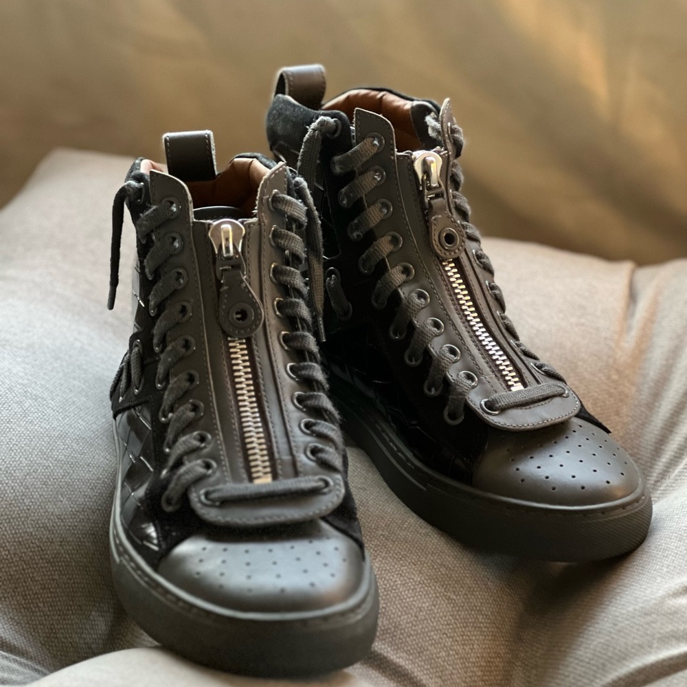 RARE Bally Hekem-ST/002 Black High-Top Sneakers Size US 6D / EU 5E